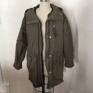 Gap green anorak trench coat XS